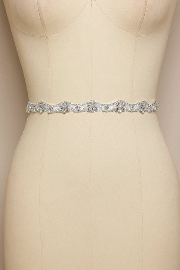 Ceinture blanche avec Rhinstone